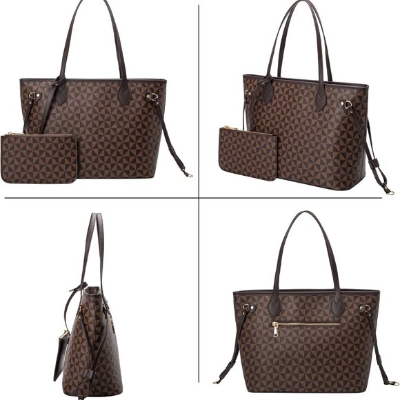 Handbags for Women Leather Top Handle Satchel Shoulder Bags with Small Wallet - Picture 5 of 7